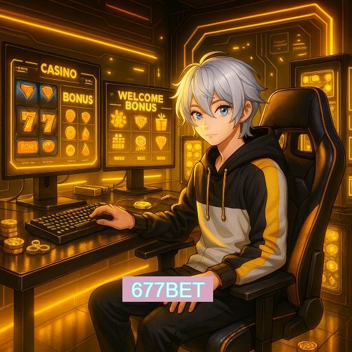 Imagem promocional do app oficial 677BET destacando a conveniência de jogar cassino online pelo celular ou navegador